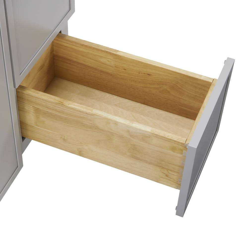 Gray Birch and Plywood Freestanding Single Bathroom Vanity