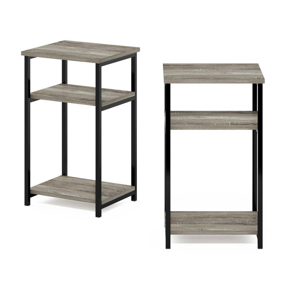 Simplistic 15.2 in. Espresso Rectangle Wood End Table with Industrial Metal Frame - thumbnail 4