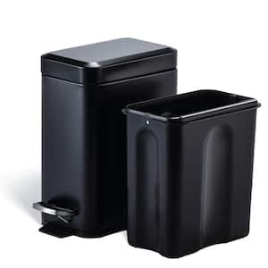 1.3 Gal. Stainless Steel Small Step-On Trash Can with Soft Close Lid and Slim Shape