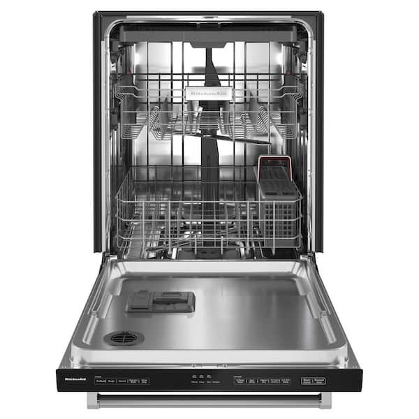 KitchenAid Top Control 24-in Built-In Dishwasher With Third Rack (Black),  39-dBA in the Built-In Dishwashers department at