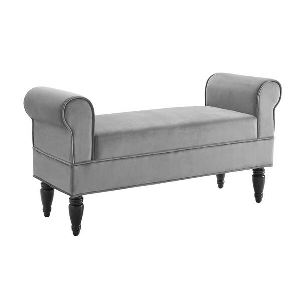 Linon Home Decor Lillian Gray Velvet Bench