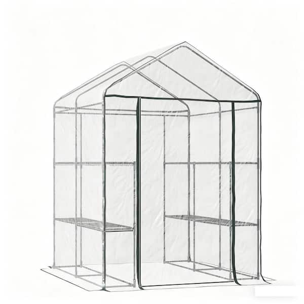 56.3 in. W x 56.3 in. D x 76.8 in. H Steel Clear Greenhouse