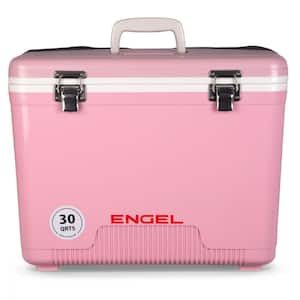 30 qt. 48-Can Lightweight Insulated Mobile Cooler Drybox, Pink