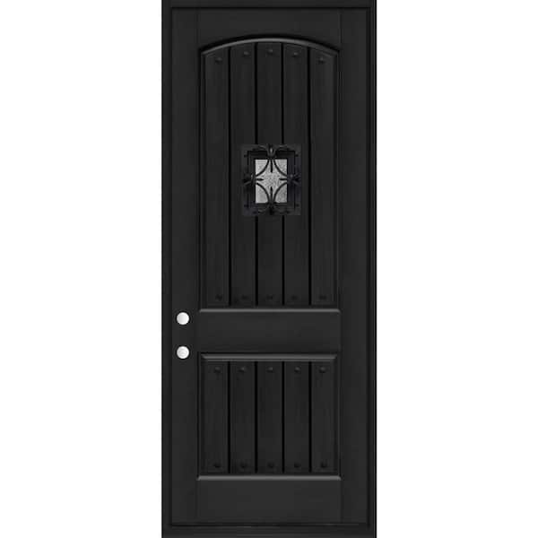 Steves & Sons 36 in. x 96 in. 2-Panel Left Hand/Outswing Onyx Stain Fiberglass Prehung Front Door with 4-9/16 in. Jamb Size