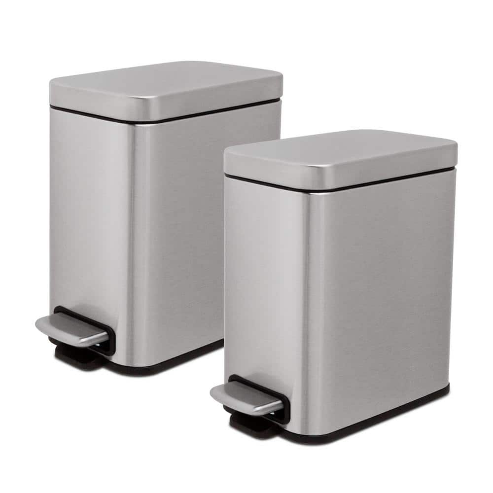 1.3 Gal. Stainless Steel Trash Can, Step-on, Slim Shape 2PCS Set price history on PriceWatchPro
