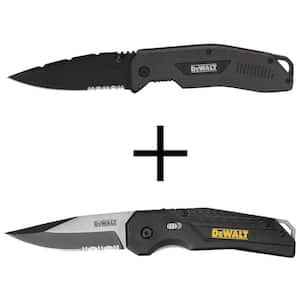 3-1/2 in. Folding Knife with Carbon Fiber Handle and 3.187 in. Folding Knife with Spring Assist