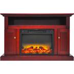 Kingsford 47 in. Electric Fireplace with an Enhanced Log Display and Entertainment Stand in Cherry