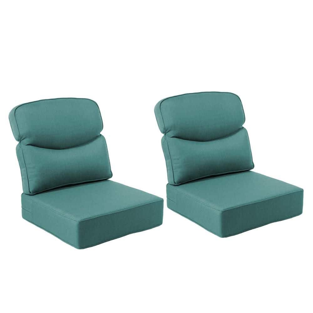 Moonluxe 22 in. x 24 in. x 6 in. 4-Piece Deep Seating Outdoor Lounge Chair Thick Cushion Set in Peacock Green (2-Set) price history on PriceWatchPro