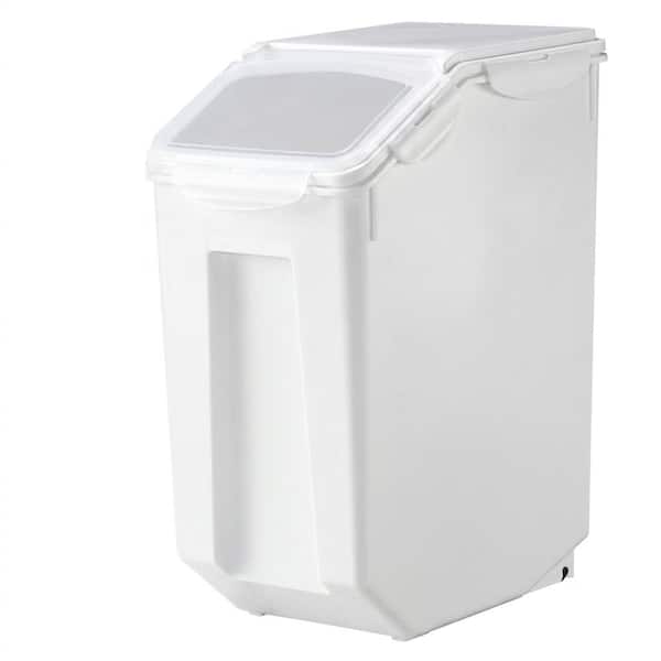 4.5 Gallon Rice and Pet Food Storage Container with Wheels, Airtight Lid and Measuring Cup