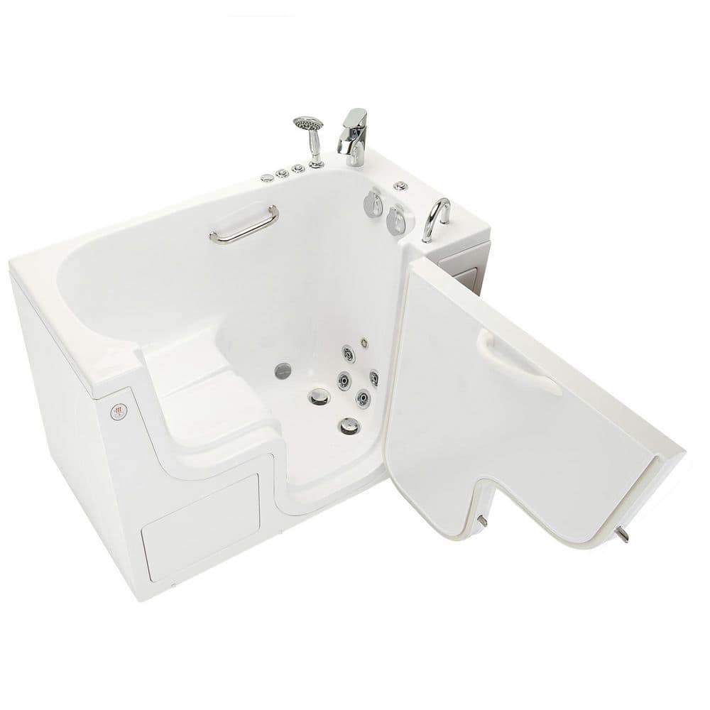 Wheelchair Transfer 26 52 in. Walk-In Whirlpool Bathtub in White with Foot Massage, Heated Seat,Fast Fill Faucet, LHD price history on PriceWatchPro