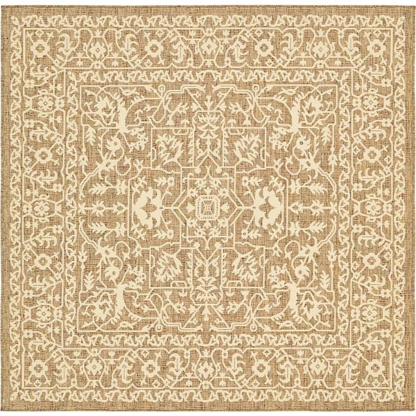 Unique Loom Outdoor Allover Brown 6' 0 x 6' 0 Square Rug