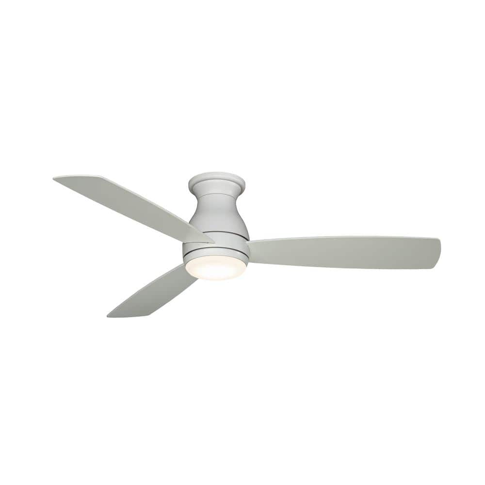 Hugh 52 in. Integrated LED Indoor/Outdoor Matte White Ceiling Fan with Light Kit and Remote Control price history on PriceWatchPro