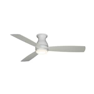 Hugh 52 in. Integrated LED Indoor/Outdoor Matte White Ceiling Fan with Light Kit and Remote Control