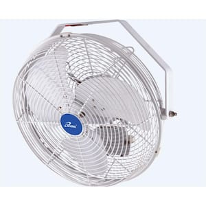 18 in. Outdoor White Wall Ceiling with Fan Control and Mounted Adjustable Waterproof Fan