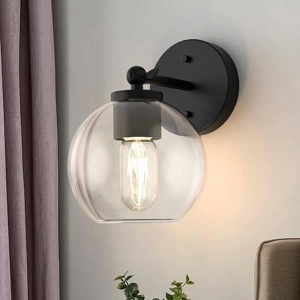 5 in. 1-Light Bathroom Wall Sconce, Convertible Semi-Flush Mount, Pendant Light Wall Sconce for Mirror, Bedroom(3-Pack)