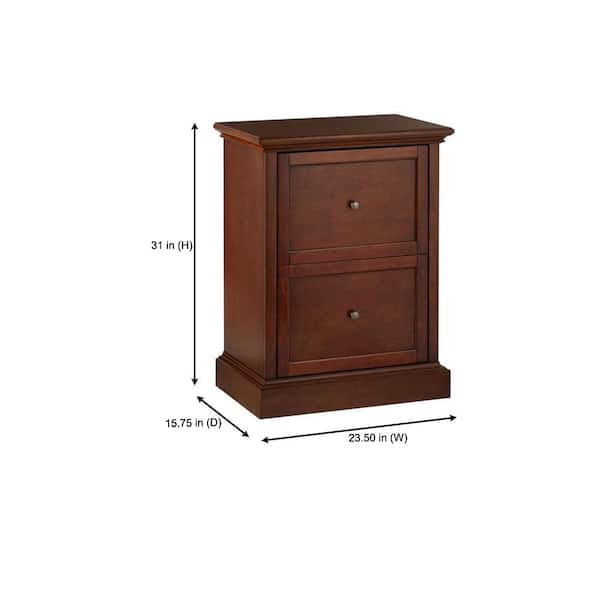 Royce Walnut Brown Wood 2 Drawer File Cabinet (23.5 in. W x 31 in. H)