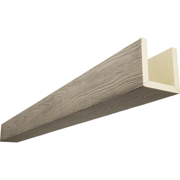 Ekena Millwork Endurathane 12 in. H x 4 in. W x 8 ft. L Sandblasted Almond Faux Wood Beam