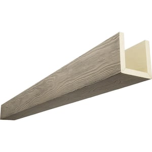 Endurathane 10 in. H x 8 in. W x 22 ft. L Sandblasted Almond 3-Sided U-Shaped Faux Wood Beam