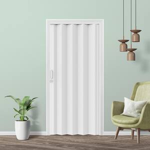 Saturn 36 in. x 80 in. White PVC Accordion Door with Hardware