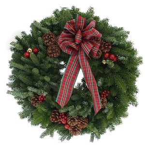 20 in. Balsam Fir Highland Fresh Wreath : Multiple Ship Weeks Available