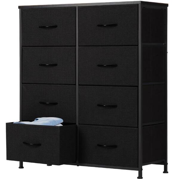 WONDER COMFORT Stylish Black 8 Drawer 11.8 in. Wide Chest of
