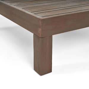 Hadlee Gray 9-Piece Wood Outdoor Sectional Sofa Set with Dark Gray Cushions