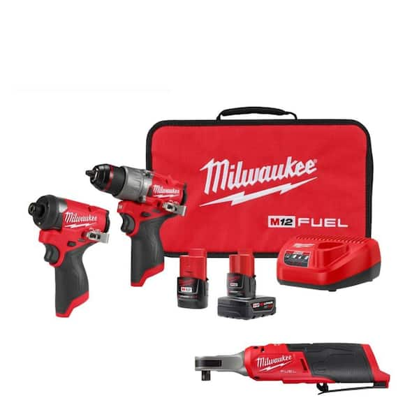 Milwaukee impact wrench and ratchet combo sale