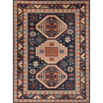 Woven Treasures Multicolor 5 ft. x 7 ft. Medallion Area Rug
