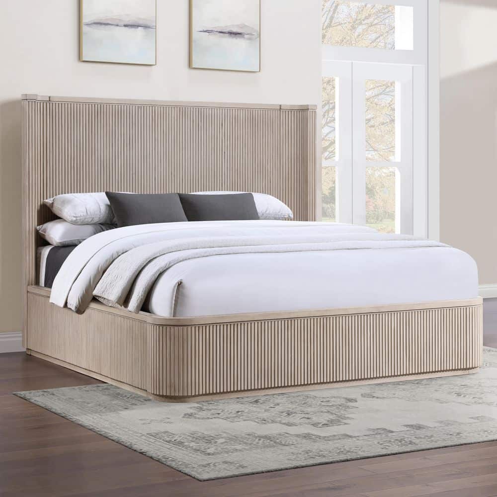 Steve Silver Henry Sand Beige Wood Frame King Panel Bed HEN900T-KBED ...
