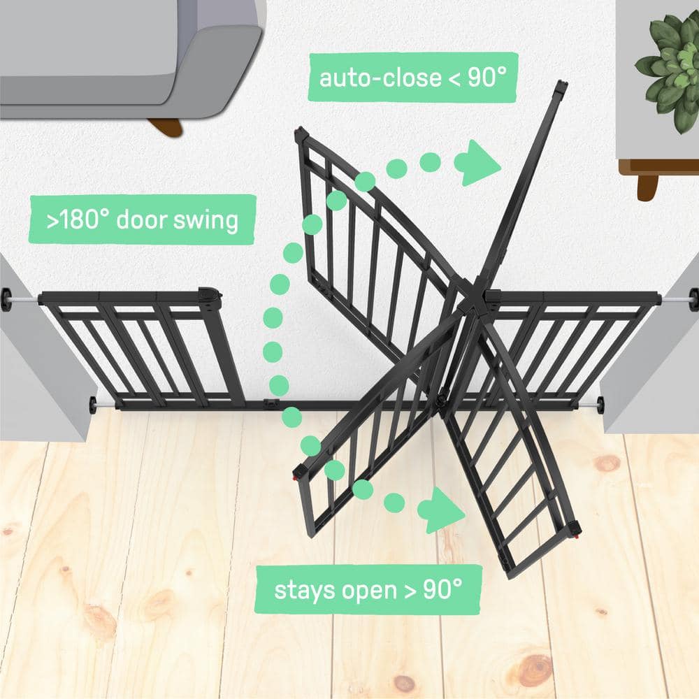 Doorway 48 in. W Series Gate in Black for Baby and Pet