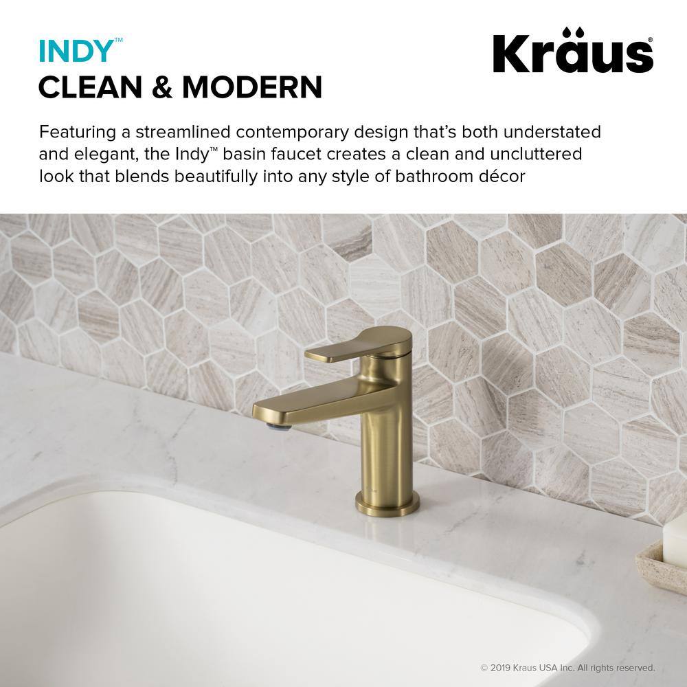 Brushed Gold Stainless Steel Single Handle Bathroom Faucet Set