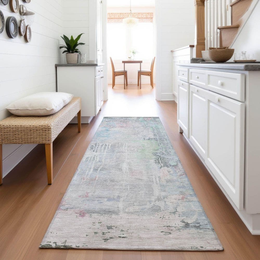 Mayfield Premium Machine Washable Abstract AMF1233 Blue 2 ft. 3 in. x 7 ft. 6 in. Runner Rug price history on PriceWatchPro