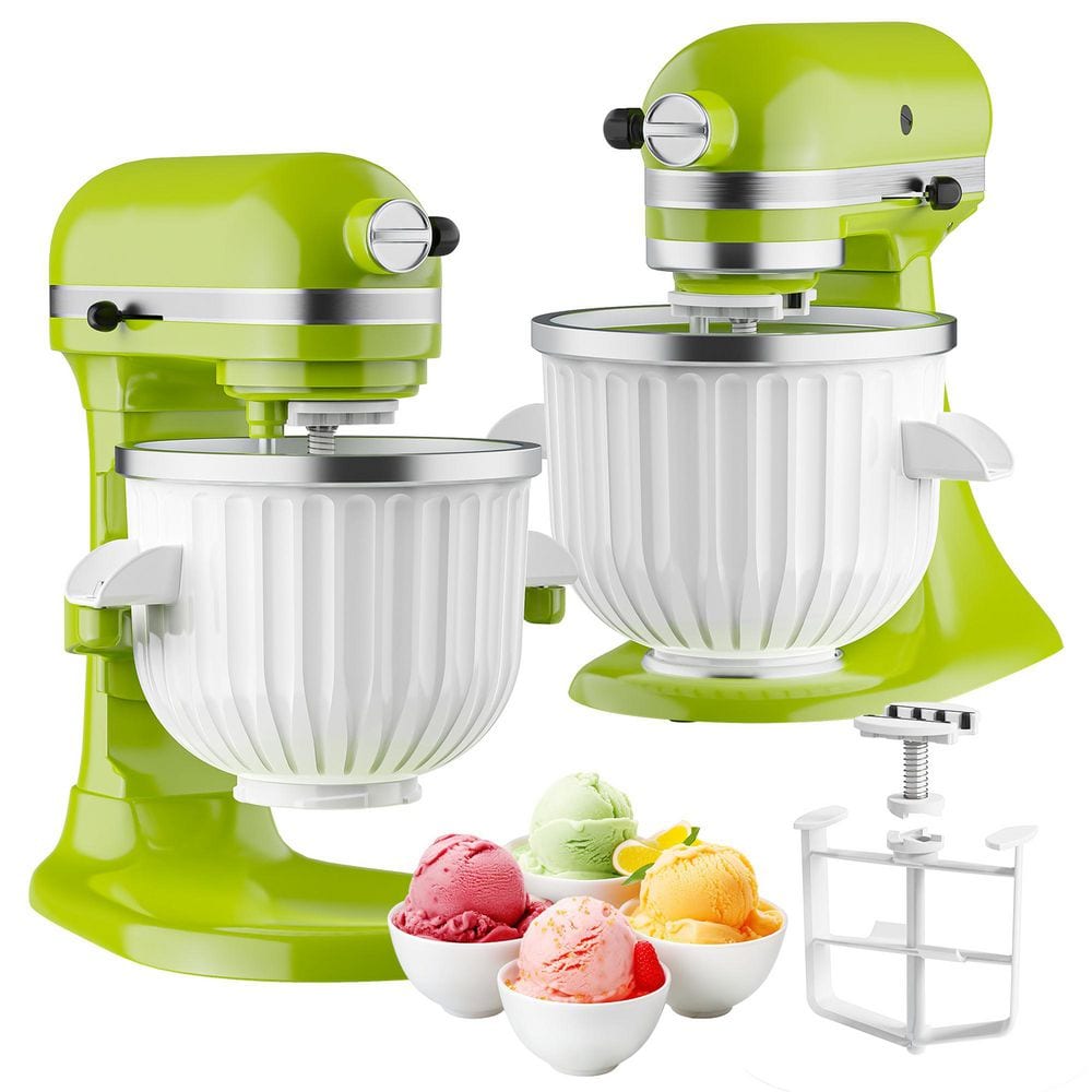 GVODE 2 qt. White Ice Cream Maker Attachment with KitchenAid