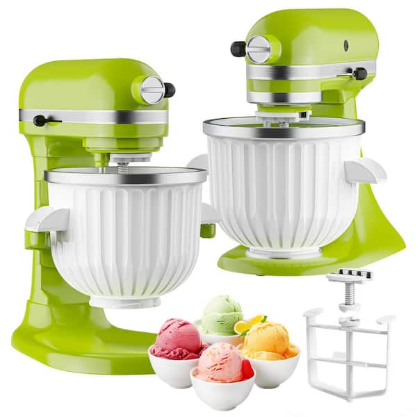 GVODE 2 qt. White Ice Cream Maker Attachment with KitchenAid