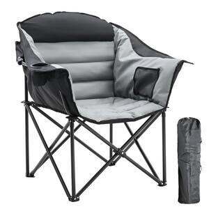 2PK Oversized Camping Chair Fully Padded Folding Moon Saucer Chair Heavy Duty FoldingChair with Cup Holder and Carry Bag