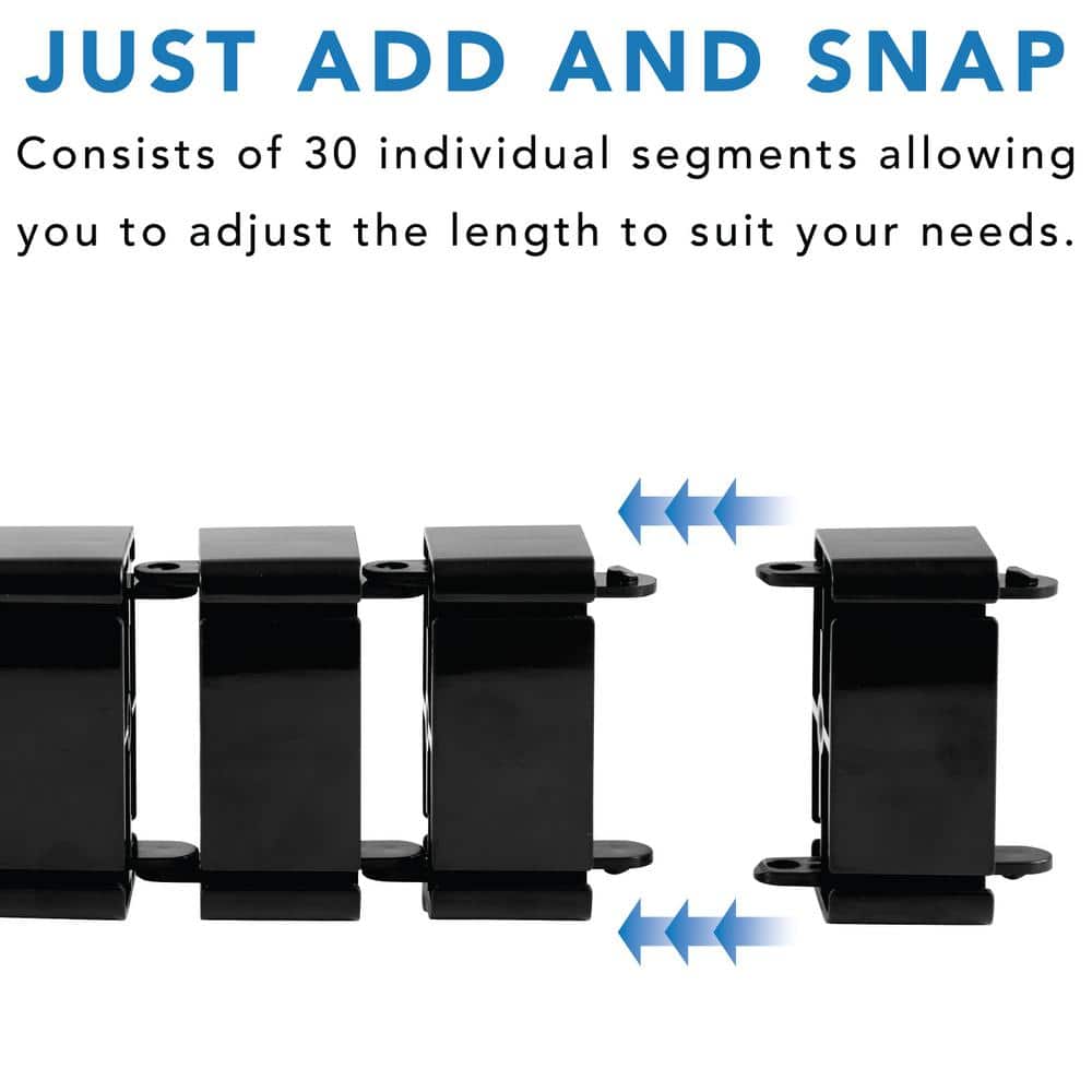 Black Adjustable Steel and ABS Desk Cable Organizer