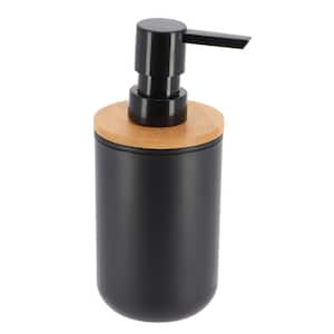 Padang Freestanding Soap and Lotion Pump Dispenser with Bamboo Top 10 FL oz. Black