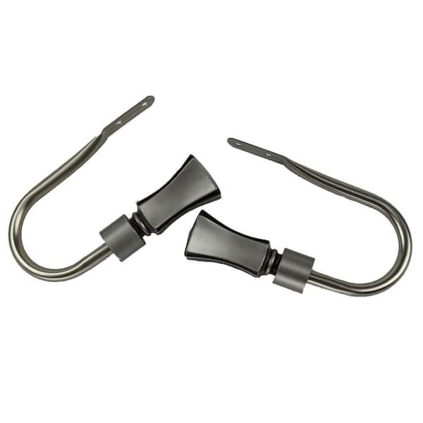 Rod Desyne Fort Decorative Satin Nickel Steel Hook Curtain Holdback (Set of 2)