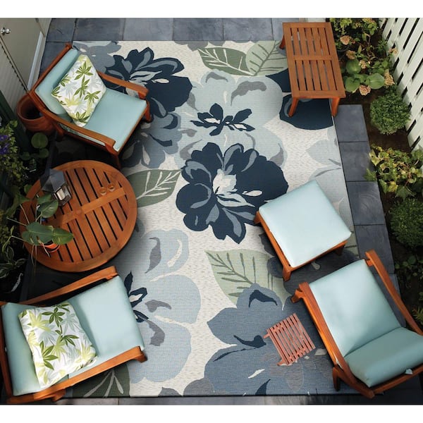 Dolce Novella Grey 5 x 8 ft. Floral Indoor/Outdoor Area Rug
