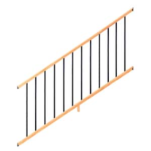 6 ft. Cedar-Tone Southern Yellow Pine Moulded Stair Rail Kit with Aluminum Square Balusters