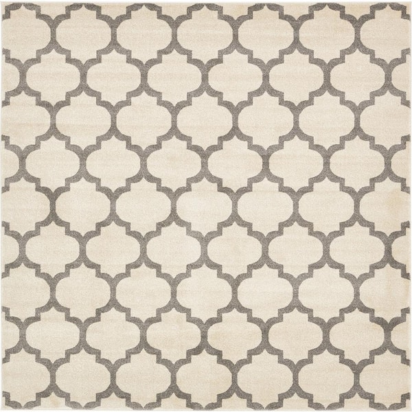 Trellis Philadelphia Beige/Gray 8' 0 x 8' 0 Square Rug