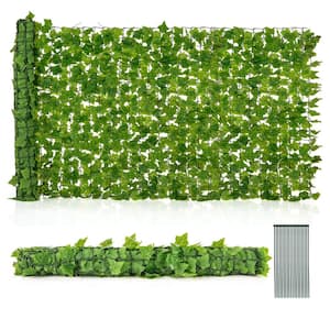 120 in. L x 40 in. H Plastic Artificial Ivy Privacy Garden Fence Green Leaves Wall Roll