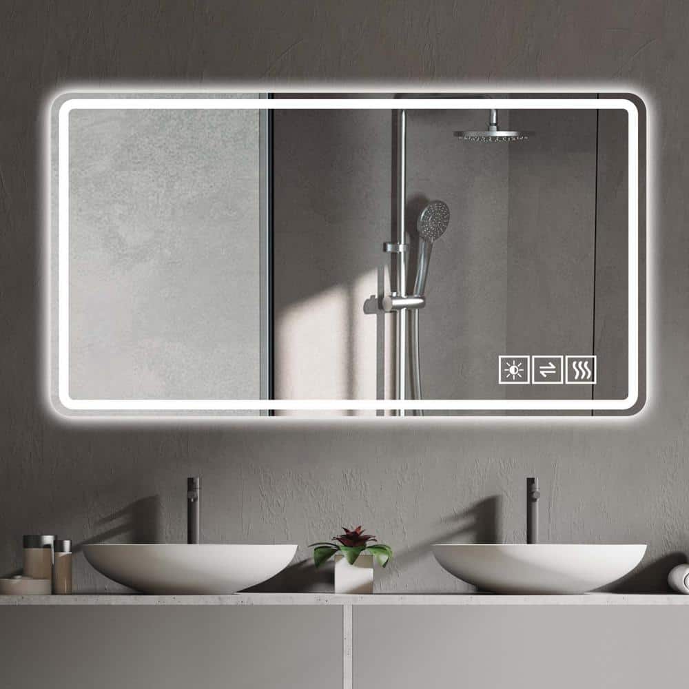 48 in. W x 32 in. H Rectangle LED Bathroom Mirror Vanity Mirror with Light 