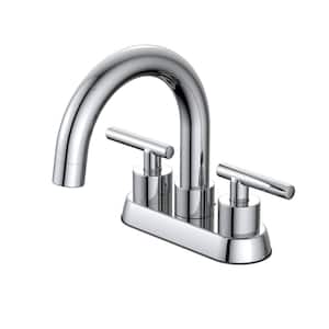 Cartway 4 in. Centerset 2-Handle High-Arc Bathroom Faucet in Chrome