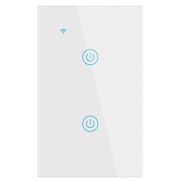 Sanoxy 2-Gang Wi-Fi Smart Wall Touch Light Switch Glass Panel Compatible for Alexa/Google App