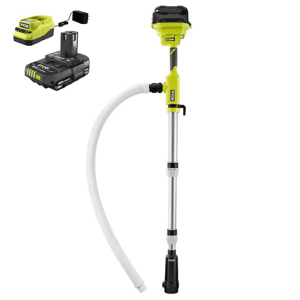 RYOBI ONE+ 18V Cordless 1/6 HP Telescoping Pole Pump with 2.0 Ah Battery and Charger