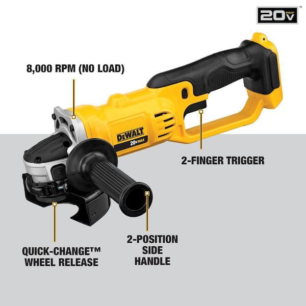 20V MAX Lithium-Ion Cordless 4.5 in. - 5 in. Angle Grinder with (2) 1.7 Ah 20V MAX POWERSTACK Compact Batteries