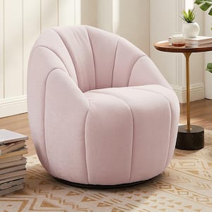 Glaucus Swivel Pink Fabric Barrel Chair