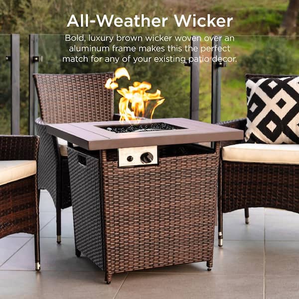 Best Choice S Brown Square, Patio Tables With Gas Fire Pits