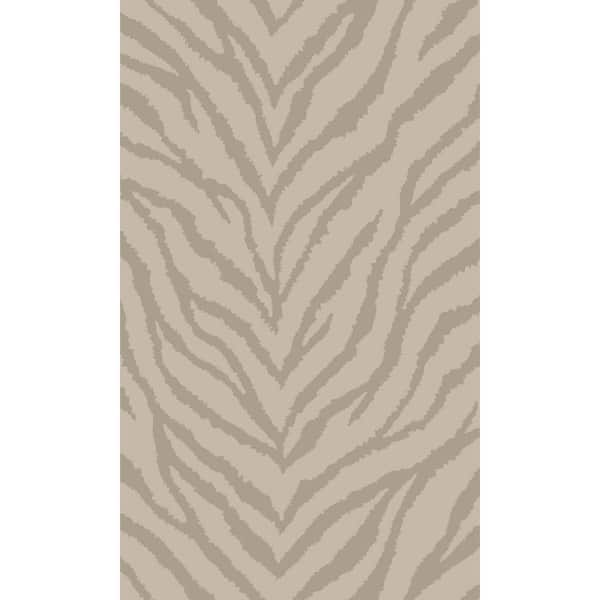 Walls Republic Taupe Metallic Zebra Lines Animal Print-Shelf Liner Non-Woven Non-Pasted Wallpaper (57 sq. ft.) Double Roll